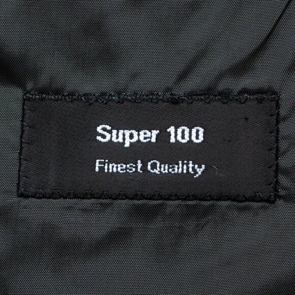 Hugo Boss 40R Black Sport Coat Blazer Jacket Plaid 3B Wool D060389 - Picture 9 of 11